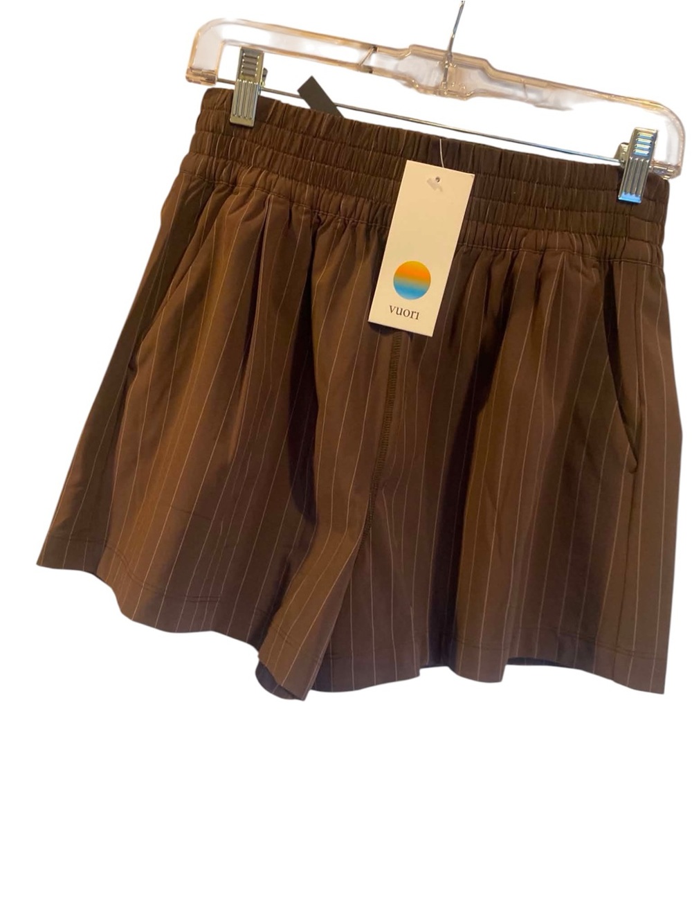 NWT Vuori Villa Short FRENCH ROAST PINSTRIPE Size Small